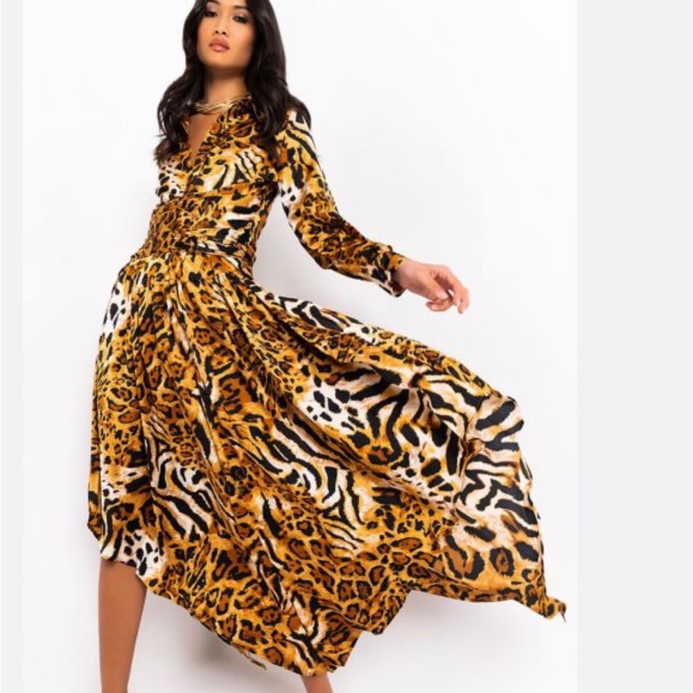 Animal Print Flowy Maxi Dress